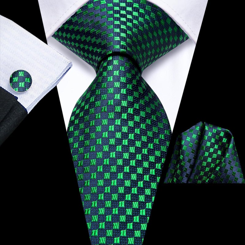 Dubulle Mens Paisley Striped Tie and Handkerchief Cufflinks Tie Set for Men Wedding Business Formal - Image 2